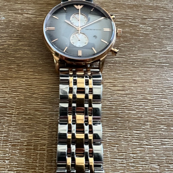 Emporio Armani Chronograph Two-Tone Silver/Rose Gold Watch - Picture 5 of 7